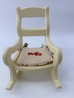 Cream Doll Rocking Chair with 'Muffy' Embroidered Cushion